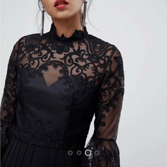 🎀 ASOS Black Goth Dress – XS 2/4 – Prom, Holiday, Party, Graduation, Halloween - Picture 4 of 9